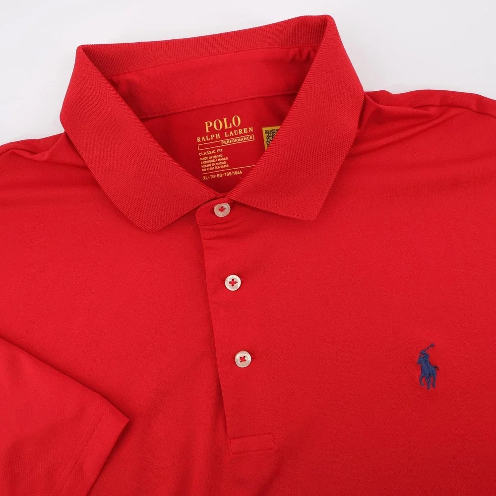 Polo Ralph Lauren Performance Classic Fit Polo Red Short Sleeve Mens XL
